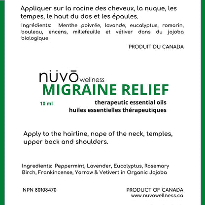 Migraine Relief Roll-On, Made with Peppermint, Lavender, Eucalyptus, & Other Aromatherapy Essential Oils, for Headaches, Body Pain, and Sore Muscles