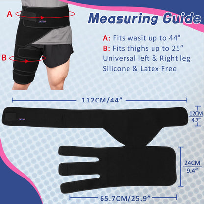 Adjustable Hip Braces,Groin Braces, Sciatica Pain Relief,One Size (Left), 1 Count