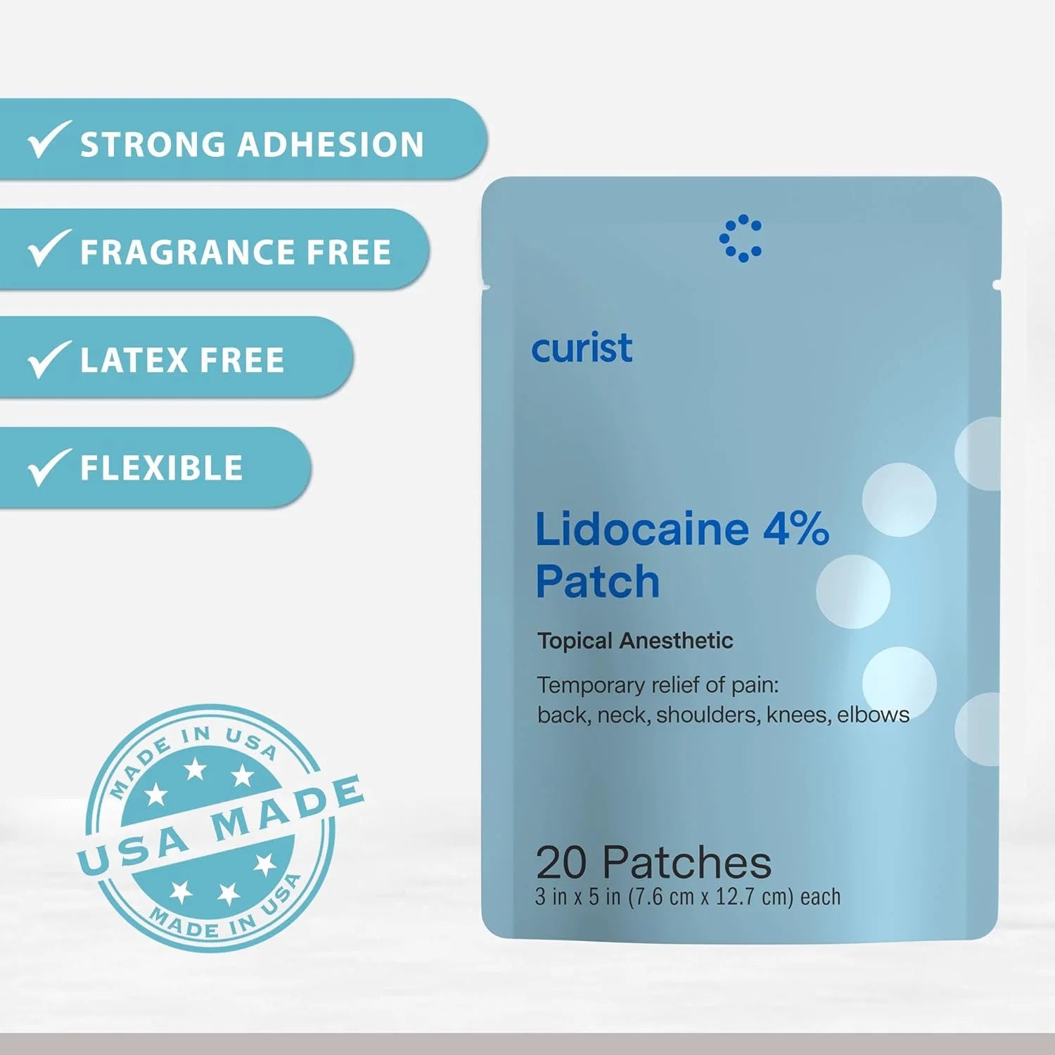 Lidocaine Pain Relief Patches 20 Ct for Back Pain Shoulder Pain - 4% Lidocaine Patches