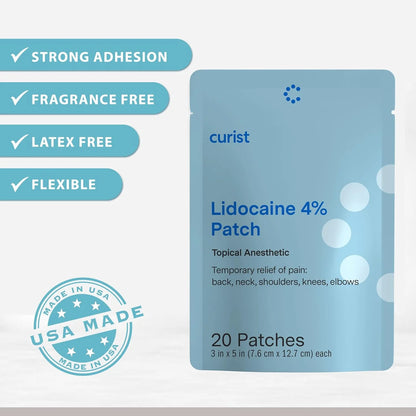 Lidocaine Pain Relief Patches 20 Ct for Back Pain Shoulder Pain - 4% Lidocaine Patches