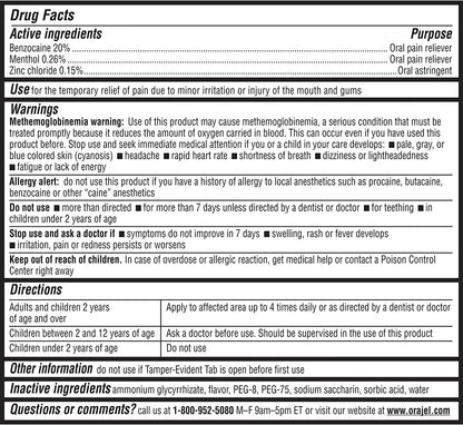 3X for Toothache & Gum Pain: Maximum Gel Tube 0.42Oz - from #1 Oral Pain Relief Brand -  for Instant Pain Relief