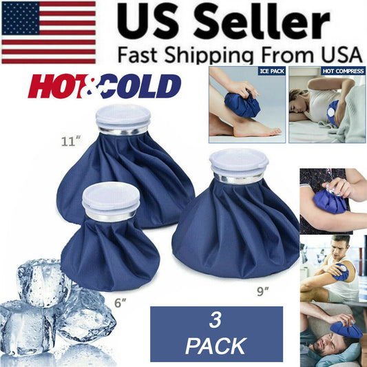 Ultimate 3-Piece Reusable Ice Bag Set for Knee & Neck Pain Relief - Perfect for Sports Injuries and Headaches