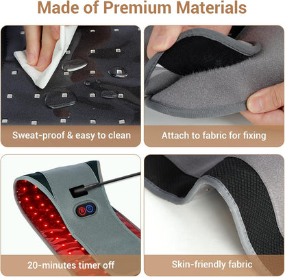 Red Light Therapy Belt with 126 Leds, Infrared Red Light Therapy for Body, 660Nm & 850Nm, 22W Light Wrap with Timer for Back Waist Belly Joint Muscle Pain Relief(Corded)