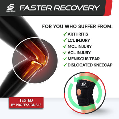 Sleeve Stars Knee Brace & Knee Support for Men & Women, Knee Braces for Knee Pain, Knee Protection Wrap for Working Out