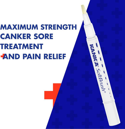 Soft Brush Tooth & Mouth Pain Gel, Professional Strength, 0.07 Ounce, Dual Relief Formula for Toothaches, Gum & Other Mouth Pain, Easy to Use Pen Applicator, Fast-Acting Pain Relief