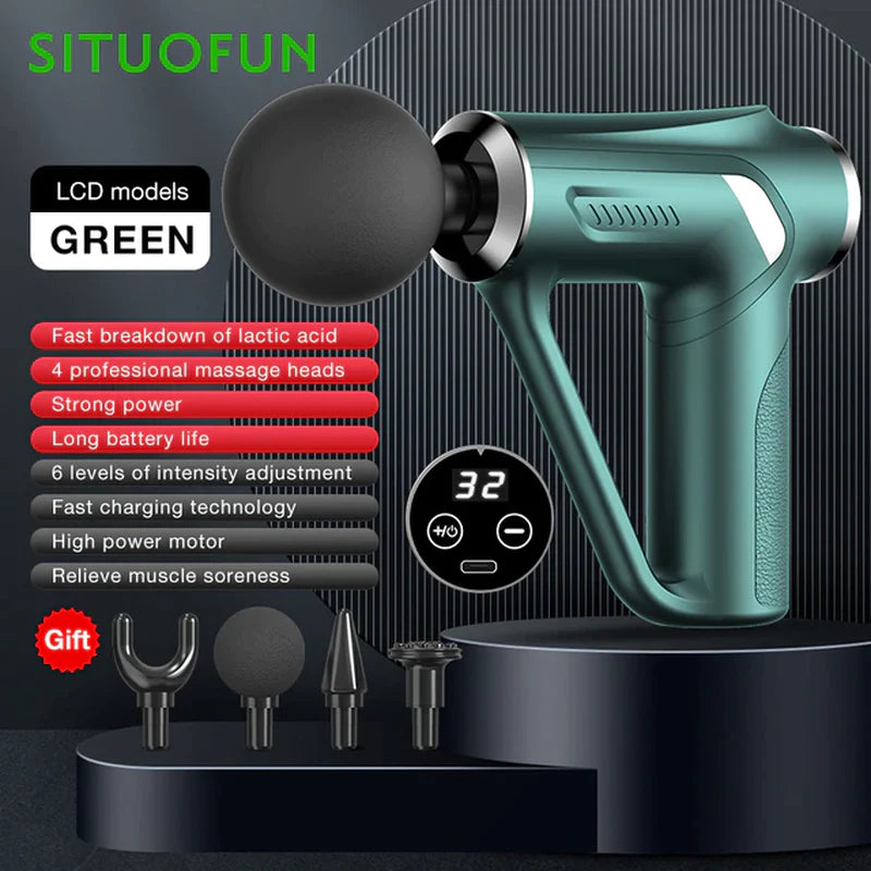 SITUOFUN Professional Deep Tissue Massage Gun with 32 Levels for Neck, Back, and Body Muscle Relief and Relaxation