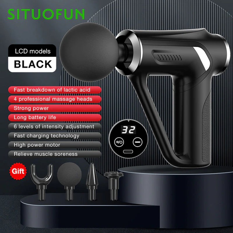 SITUOFUN Professional Deep Tissue Massage Gun with 32 Levels for Neck, Back, and Body Muscle Relief and Relaxation