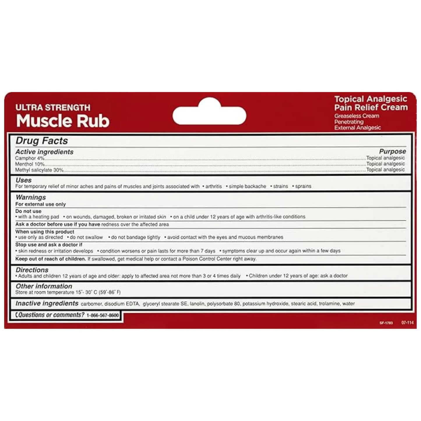 Muscle Rub - Fast-Acting, Deep Penetrating Relief for Sore Muscles and Joints, Minor Arthritis and Back Pain Relief, Non-Greasy Formula Topical Analgesic, Camphor, Menthol & Methyl Salic