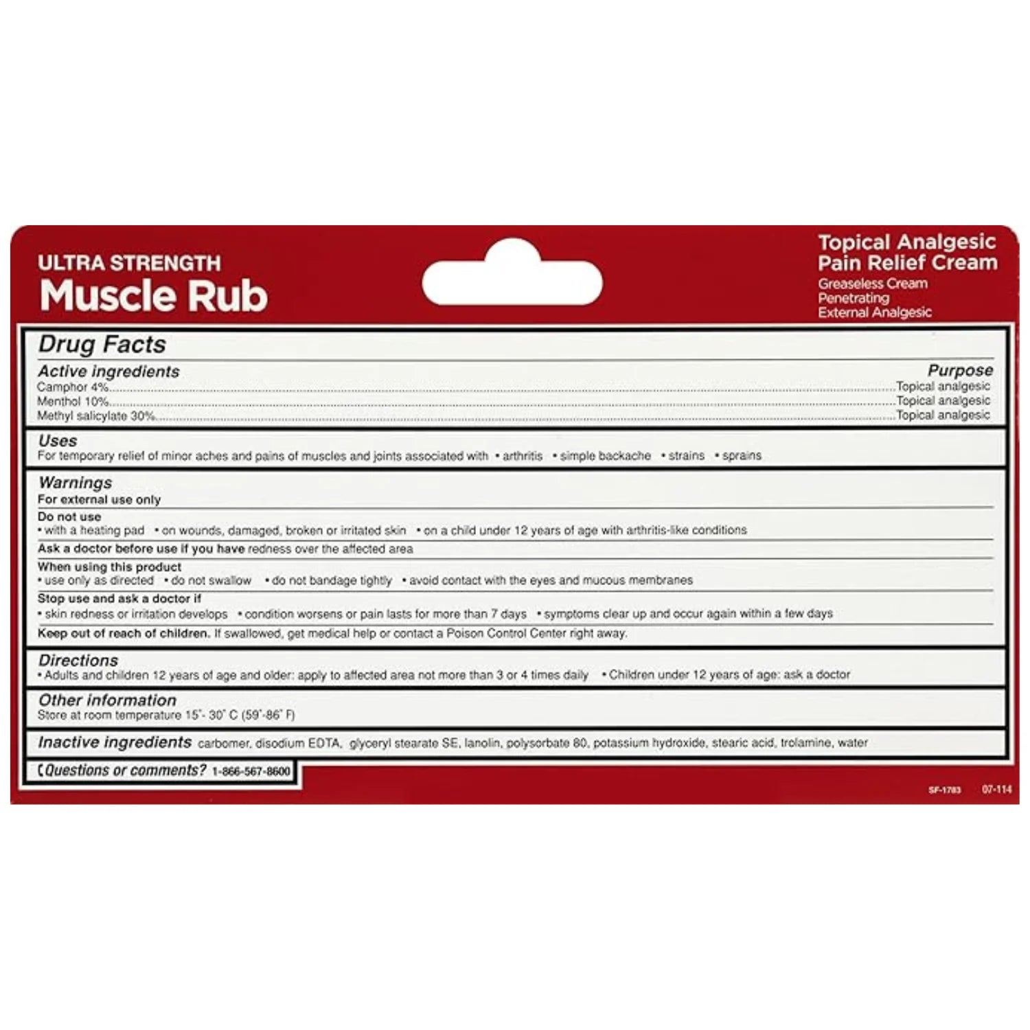 Muscle Rub - Fast-Acting, Deep Penetrating Relief for Sore Muscles and Joints, Minor Arthritis and Back Pain Relief, Non-Greasy Formula Topical Analgesic, Camphor, Menthol & Methyl Salic