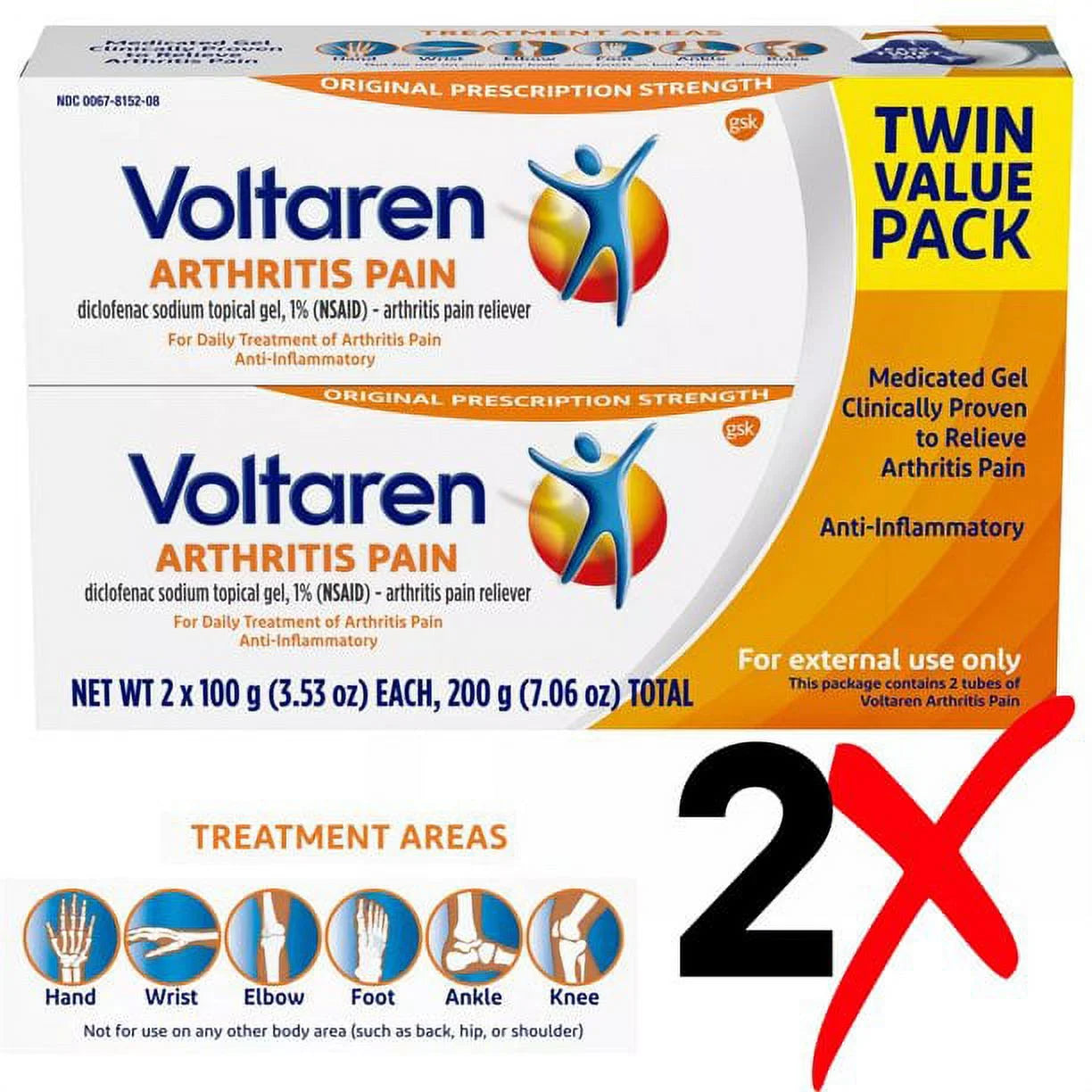 2X100G Arthritis Pain Relief Anti-Inflammatory Gel (Twin Pack)