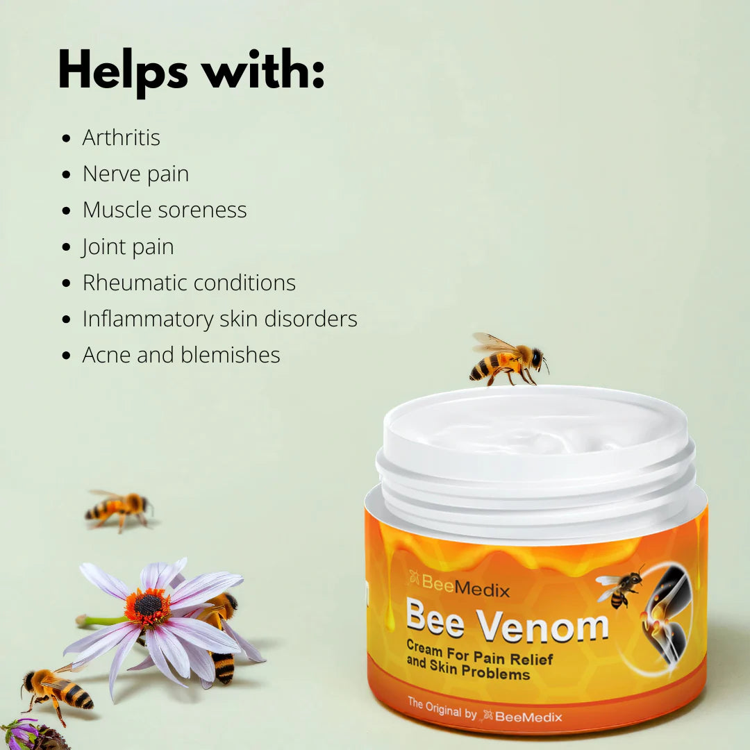 Bee Venom Cream for Pain Relief and Skin Problems (3.5 Fl. Oz.)