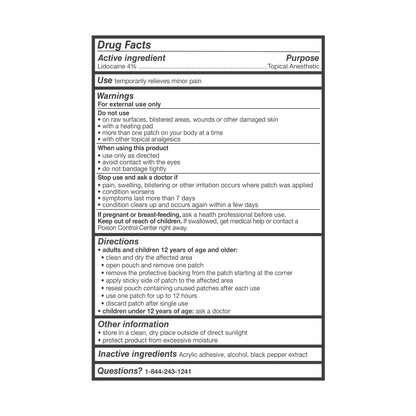 Lidocaine Pain Relief Patches 20 Ct for Back Pain Shoulder Pain - 4% Lidocaine Patches