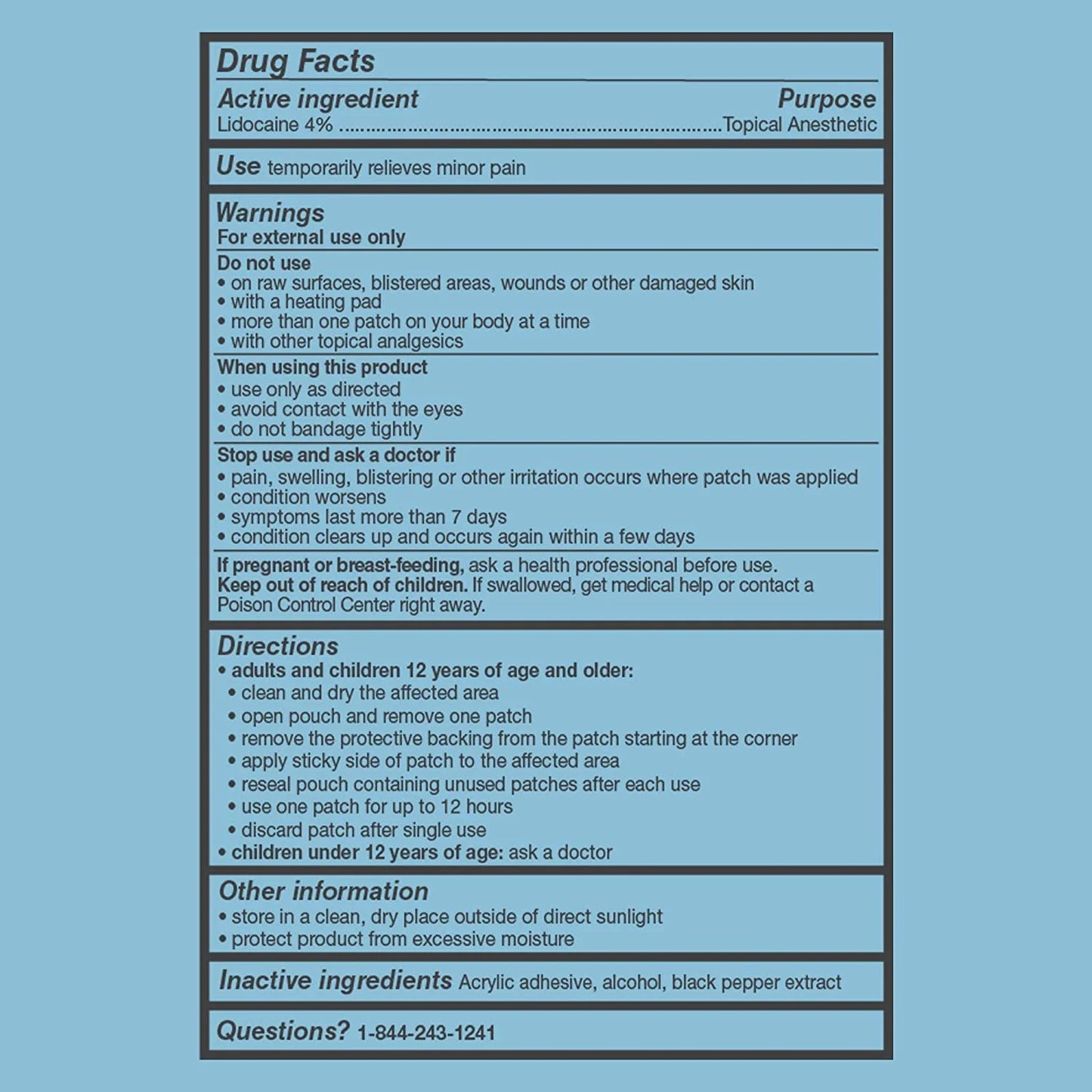 Lidocaine Pain Relief Patches 20 Ct for Back Pain Shoulder Pain - 4% Lidocaine Patches