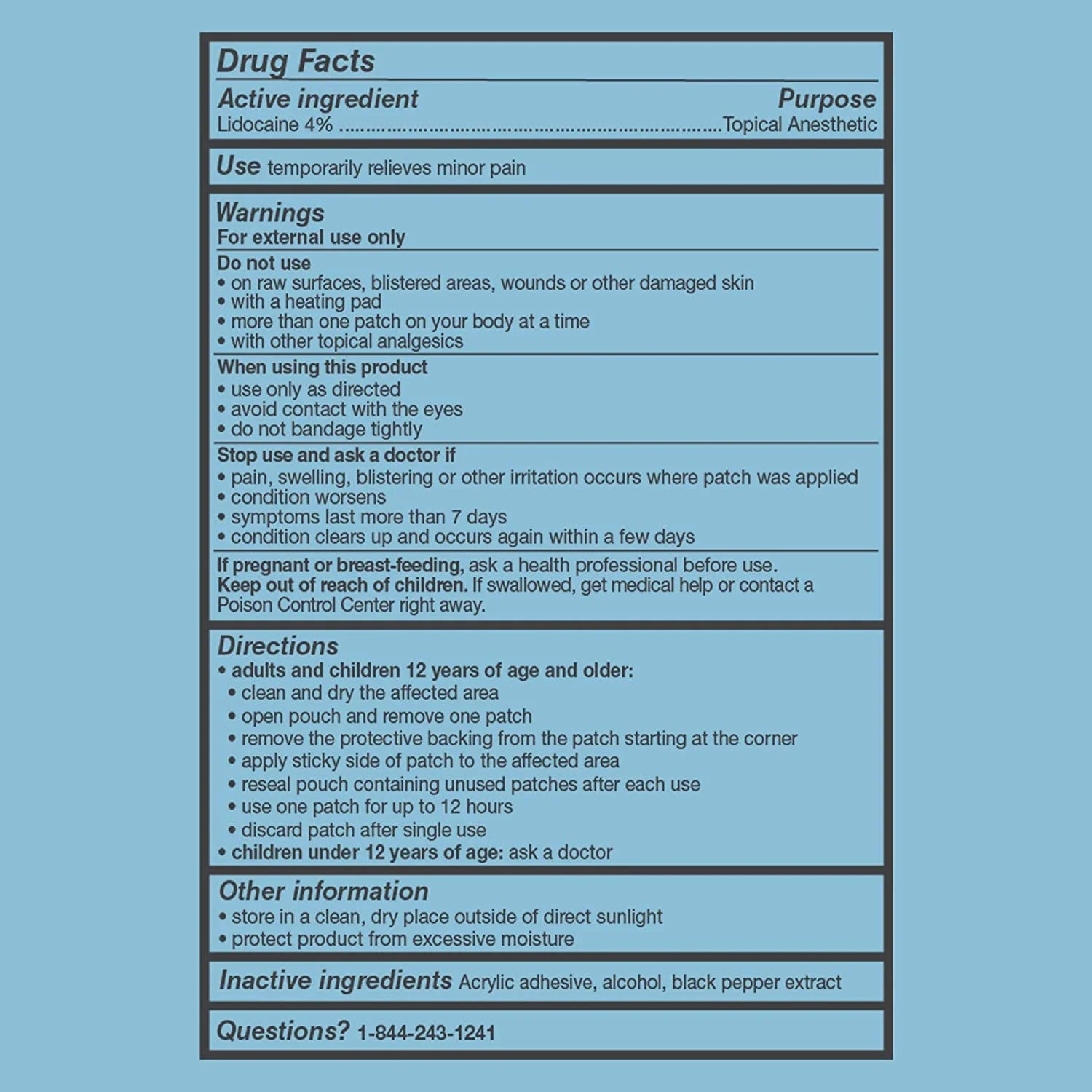 Lidocaine Pain Relief Patches 20 Ct for Back Pain Shoulder Pain - 4% Lidocaine Patches