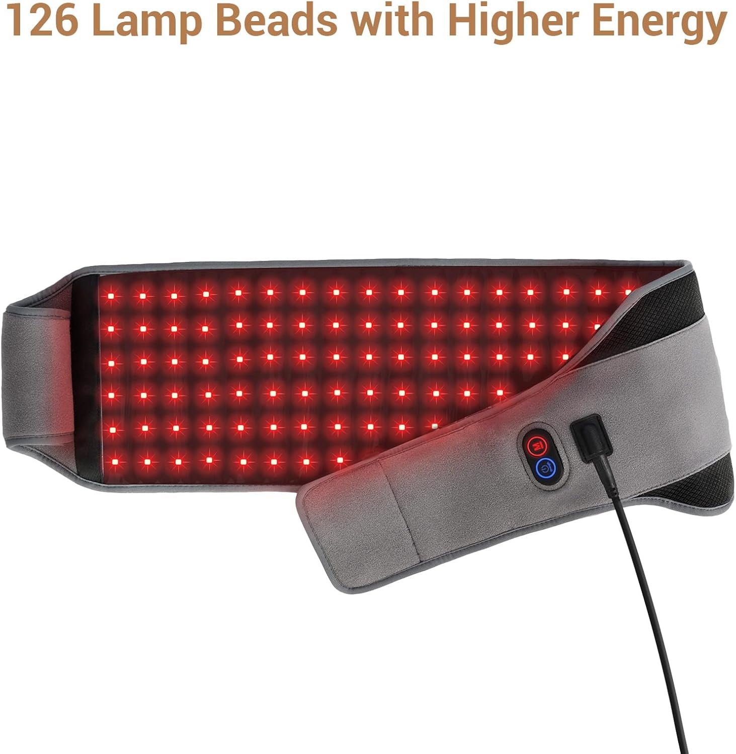Red Light Therapy Belt with 126 Leds, Infrared Red Light Therapy for Body, 660Nm & 850Nm, 22W Light Wrap with Timer for Back Waist Belly Joint Muscle Pain Relief(Corded)