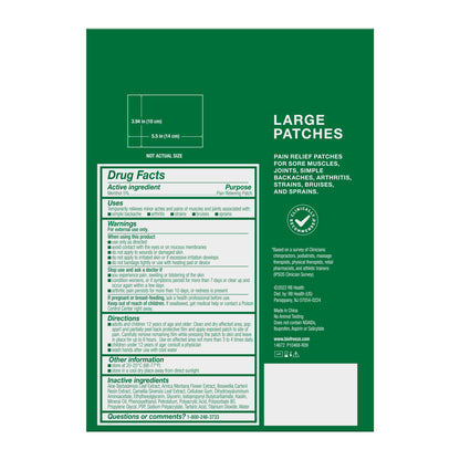 Pain Relief Patches, Back Knee Muscle Joint and Arthritis Pain Relievers, Menthol, 5 Count
