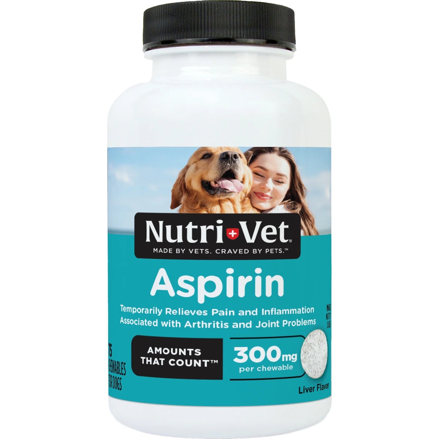 Aspirin for Dogs - Medium to Large Dogs - 300Mg - 75 Count